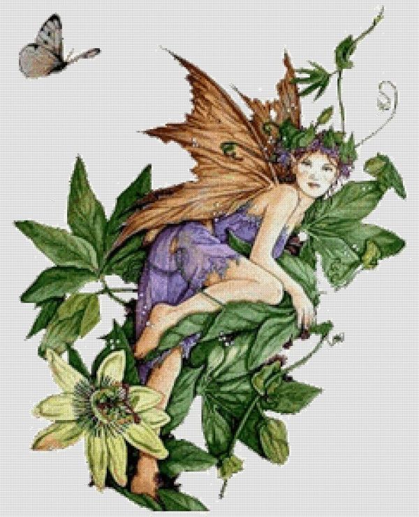Схема для вишивання Фея з метеликом